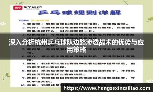 深入分析杭州乒乓球队边路渗透战术的优势与应用策略